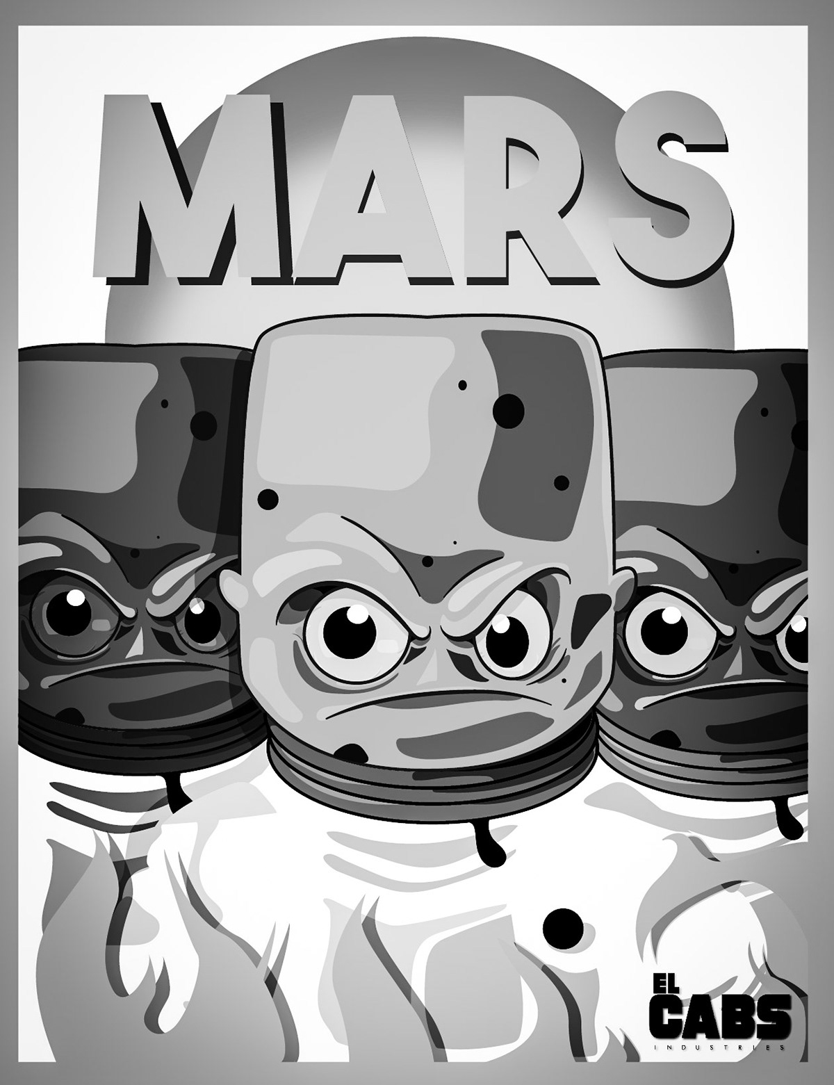 ovnis Extraterrestres color Marciano Marte ufologia cartoon ilustracion