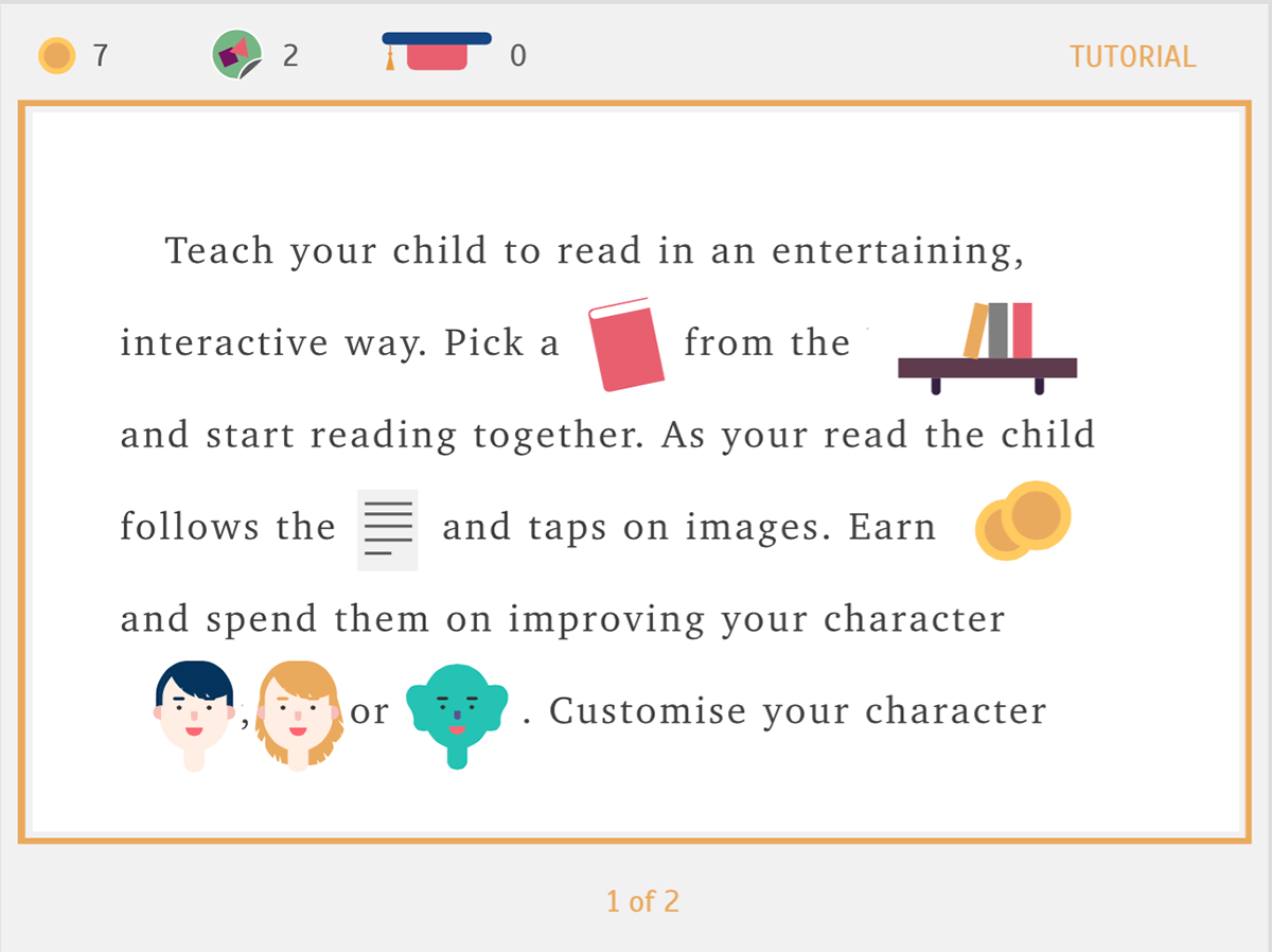 application software illlustration Education idea book BookReader reader children kids literacy Character