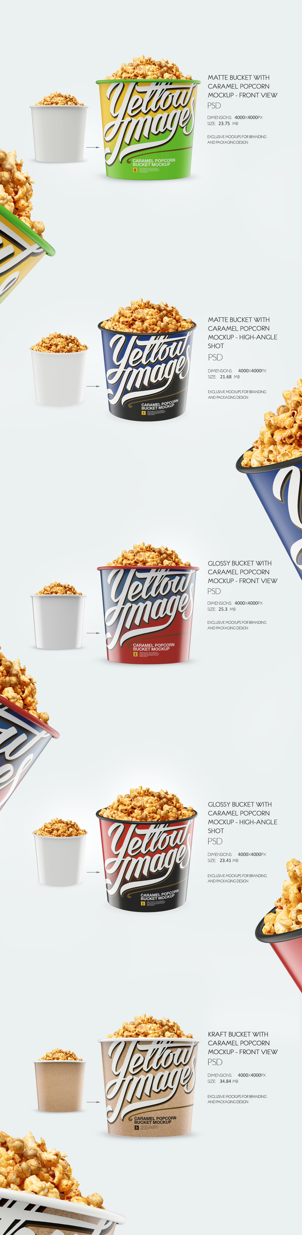 Download Bucket With Caramel Popcorn Mockup On Behance Yellowimages Mockups