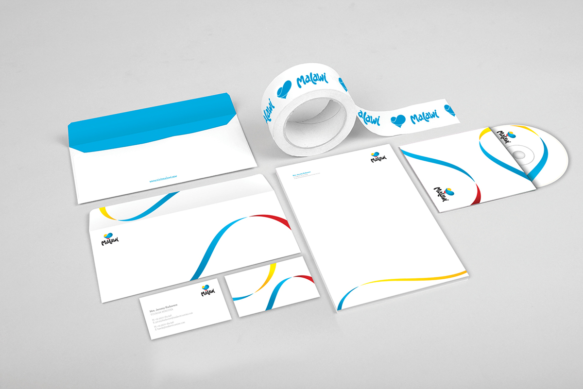 stationery design Tourism communication collaterals Malawi branding