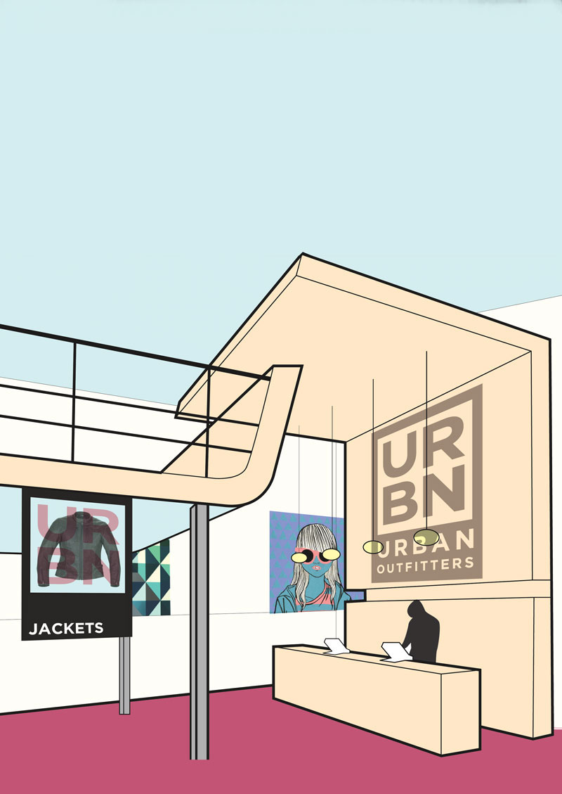 Adobe Portfolio Urban pop Clothing Retail Point of Sale Interior design