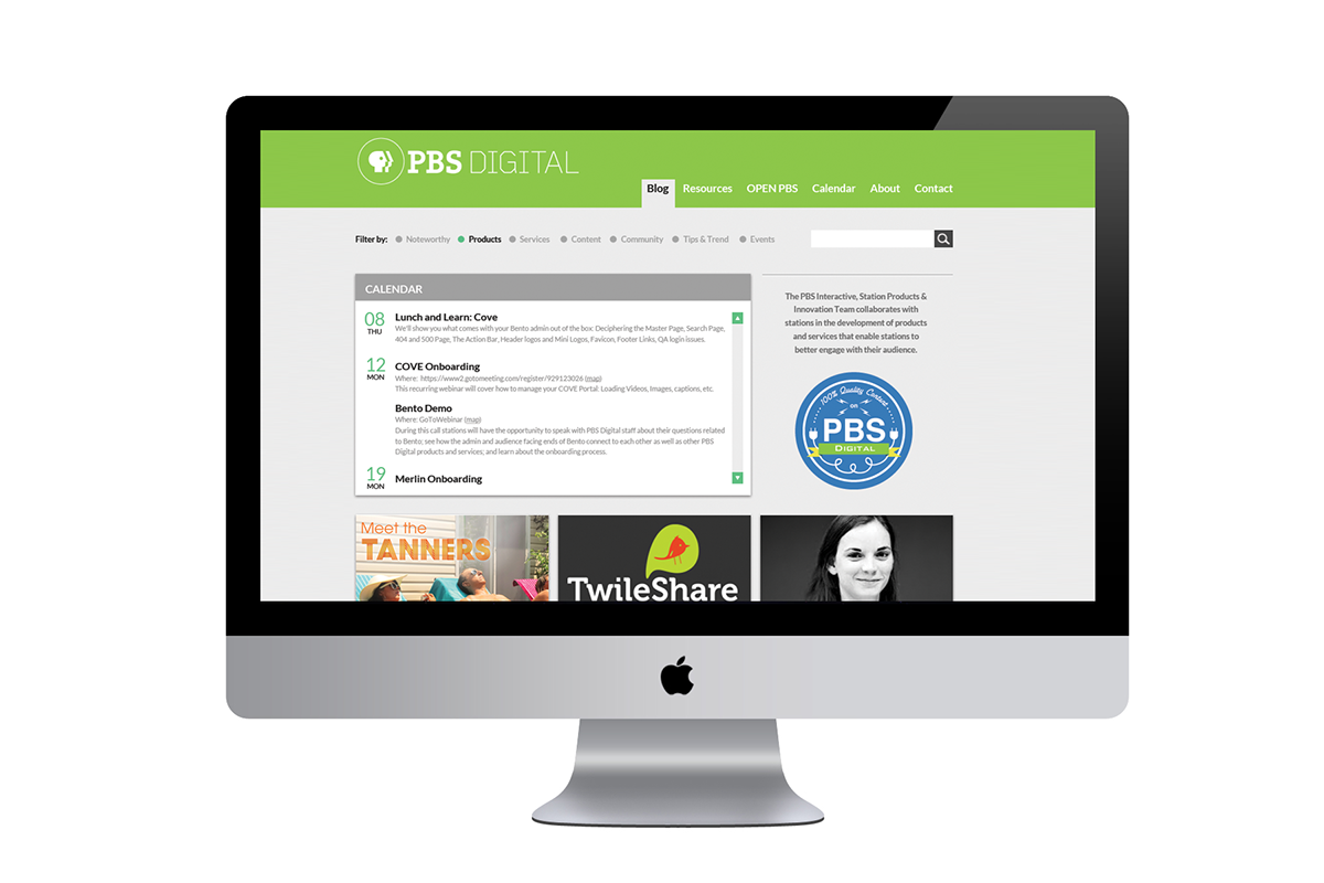 PBS Public Broadcasting Service brand redesign badge Blog calendar article logo