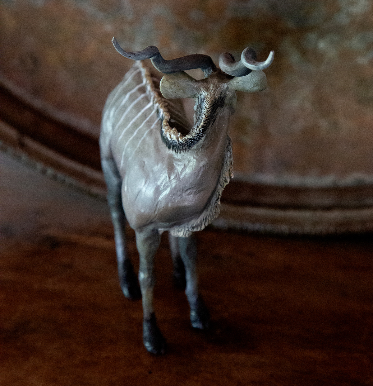 Kudu sculpture antelope supersculpey clay handmade