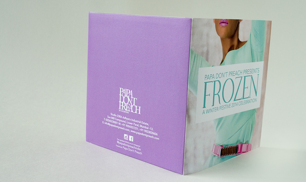 invite frozen Show runway designer graphic folds mirror winter Collection Invitation presskit Clothing accessories