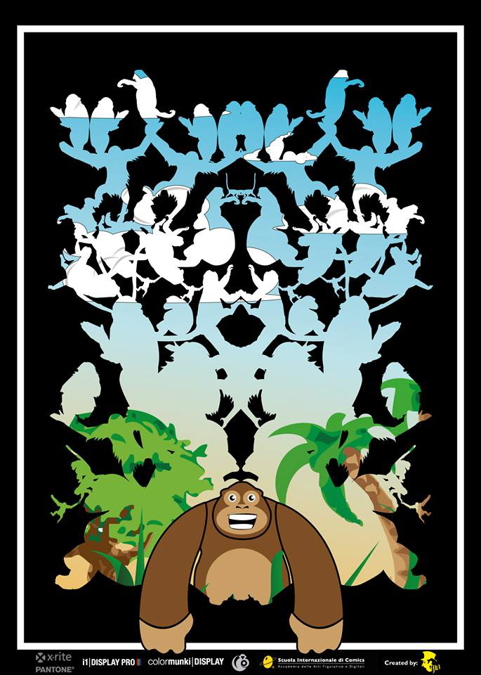 color munki scimmia monkey poster