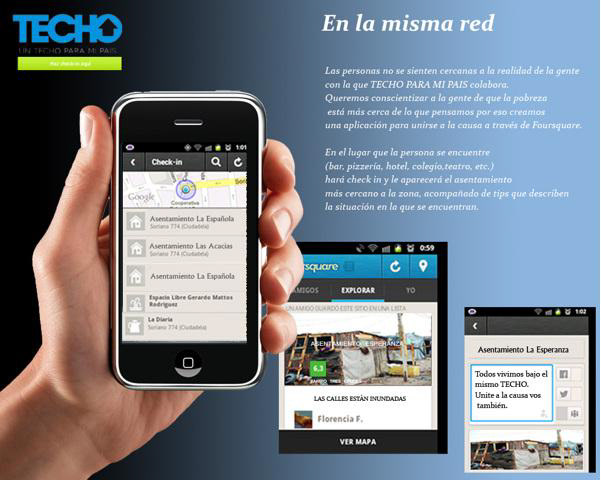 smartphone Techo uruguay conciencia aplicación foursquare