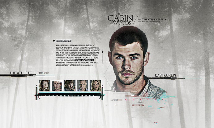 movie Lionsgate cabin in the wood theatrical site web feature Viral Marketing movie campaign Flash Action Script ui design