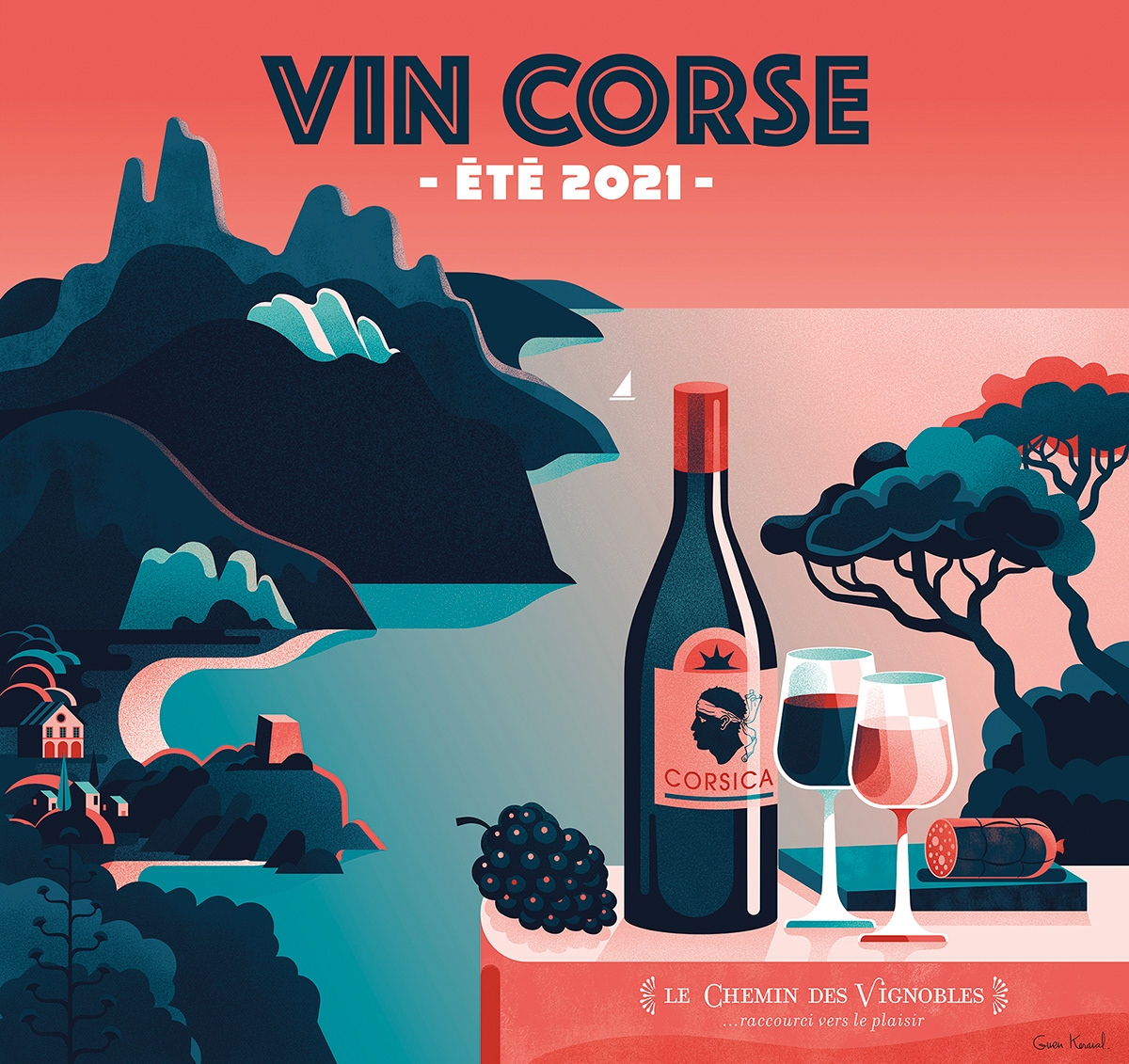 affiche Catalogue design corse corsica Mural poster tourism poster Vitrophanie