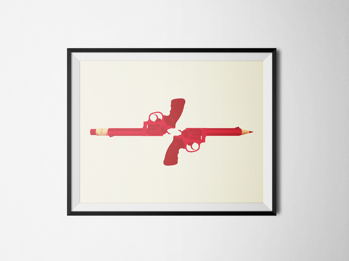 poster social Weapon Gun pencil