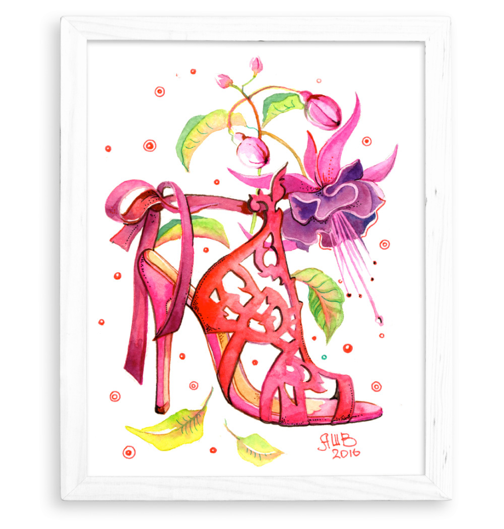 Adobe Portfolio shoes designer watercolour Flowers Nature Style