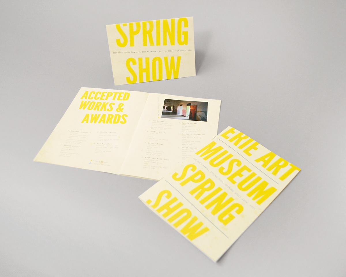 erie art museum Spring Show catalog Catalogue museum show openings Invitation invite card editorial pamphlet Booklet