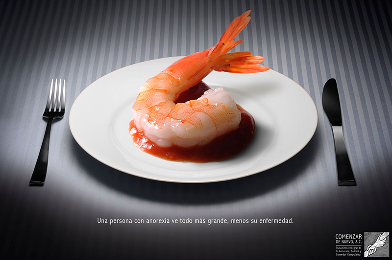 anorexia Food  comenzar de nuevo hispanic ProBono psa Print campaign Dieste