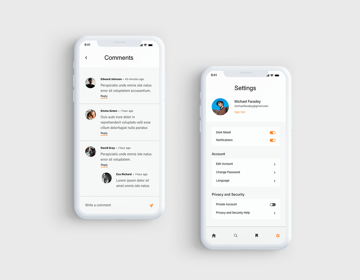 app concept Interface Minimalism Mobile app news News App UI ux Website