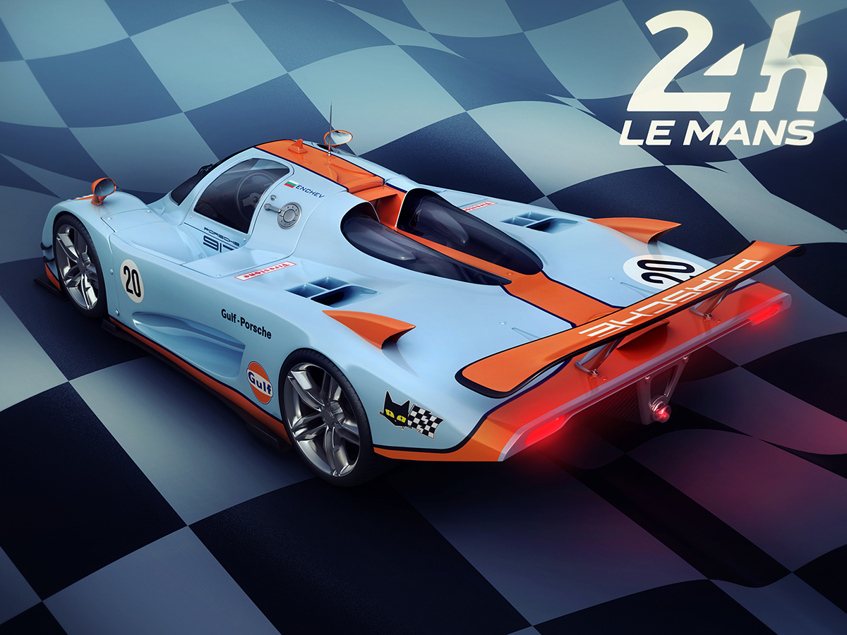 Porsche car Vehicle concept design Racing LeMans sport Render