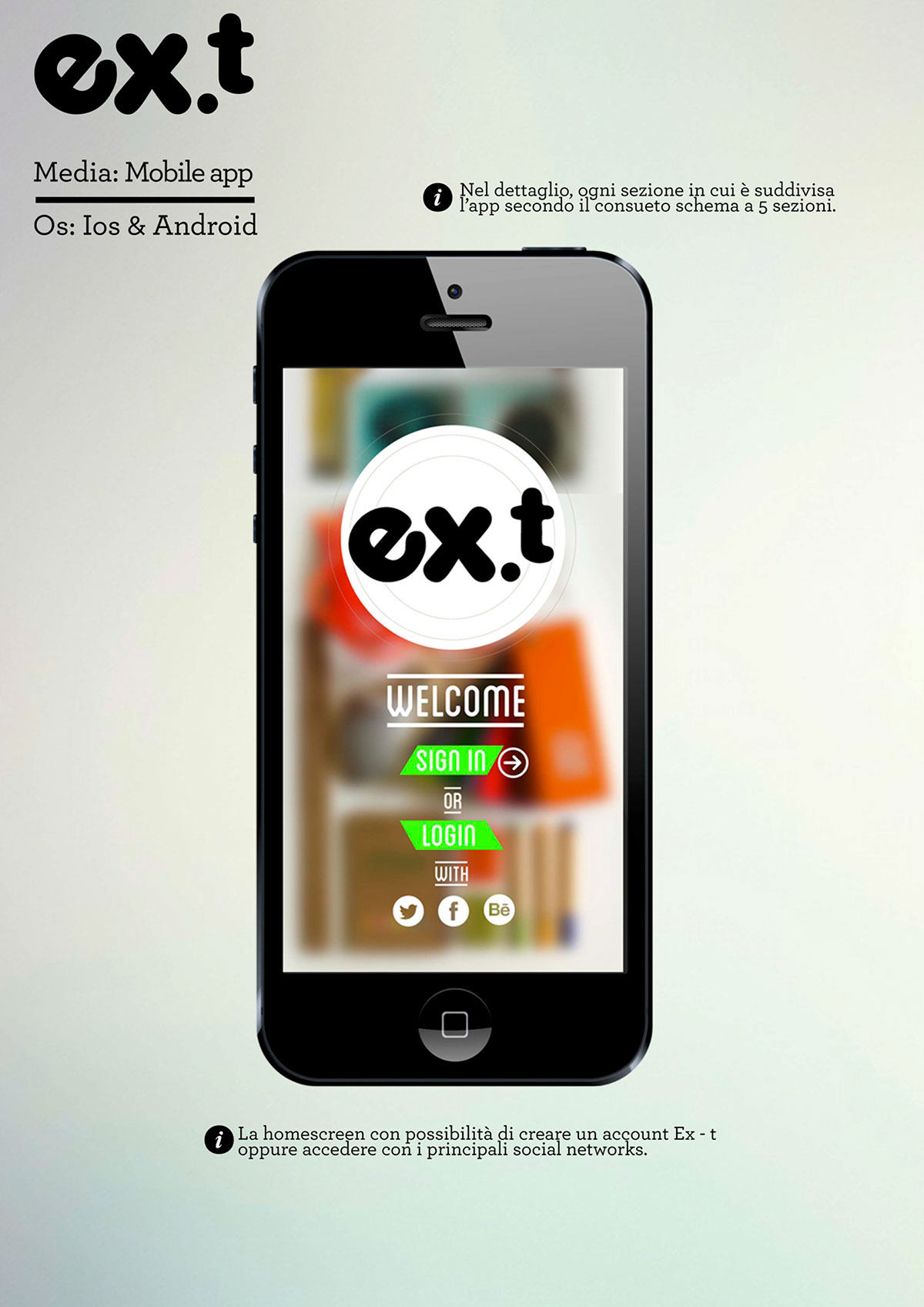 ex-t design Florence milan UI ux app ios android mobile banner ADV print magazine applications