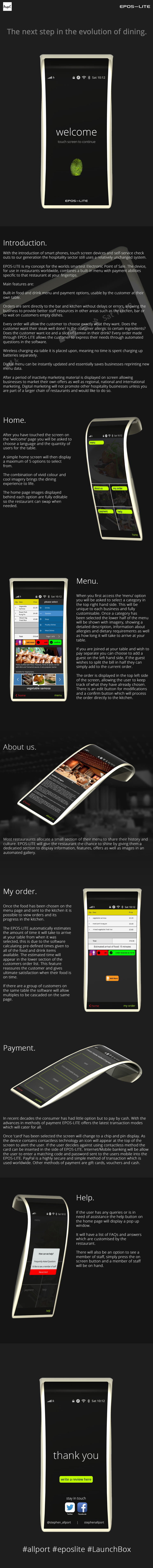 EPOS lite allport cash register Food  restaurants iphone iPad apple ios future mobile concept ios8