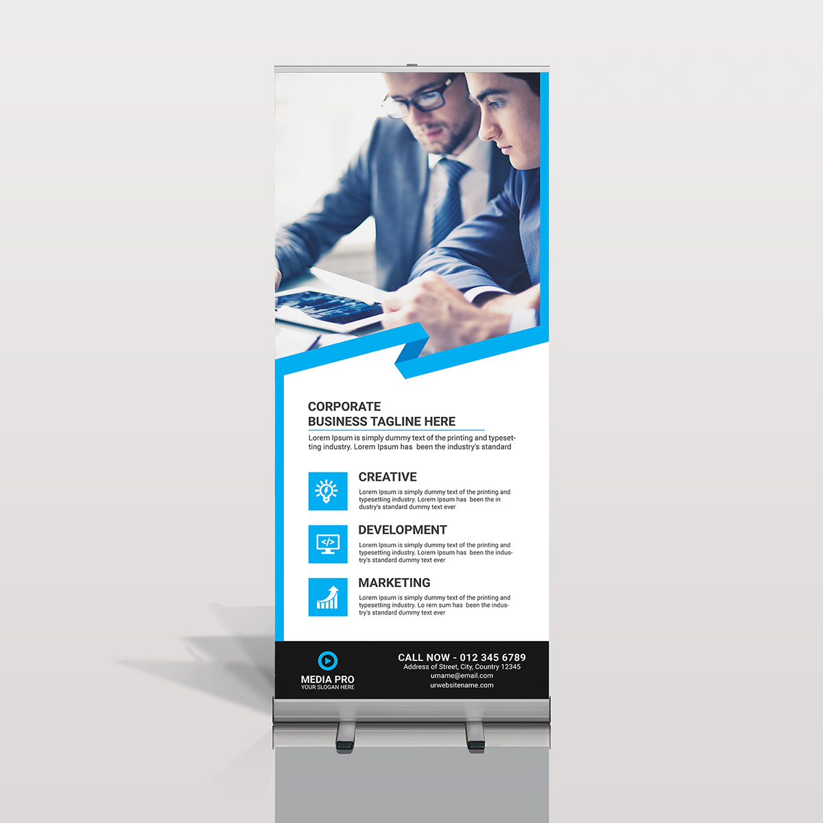 banner template billboard business business roll up clean corporate Roll Up Display graphic