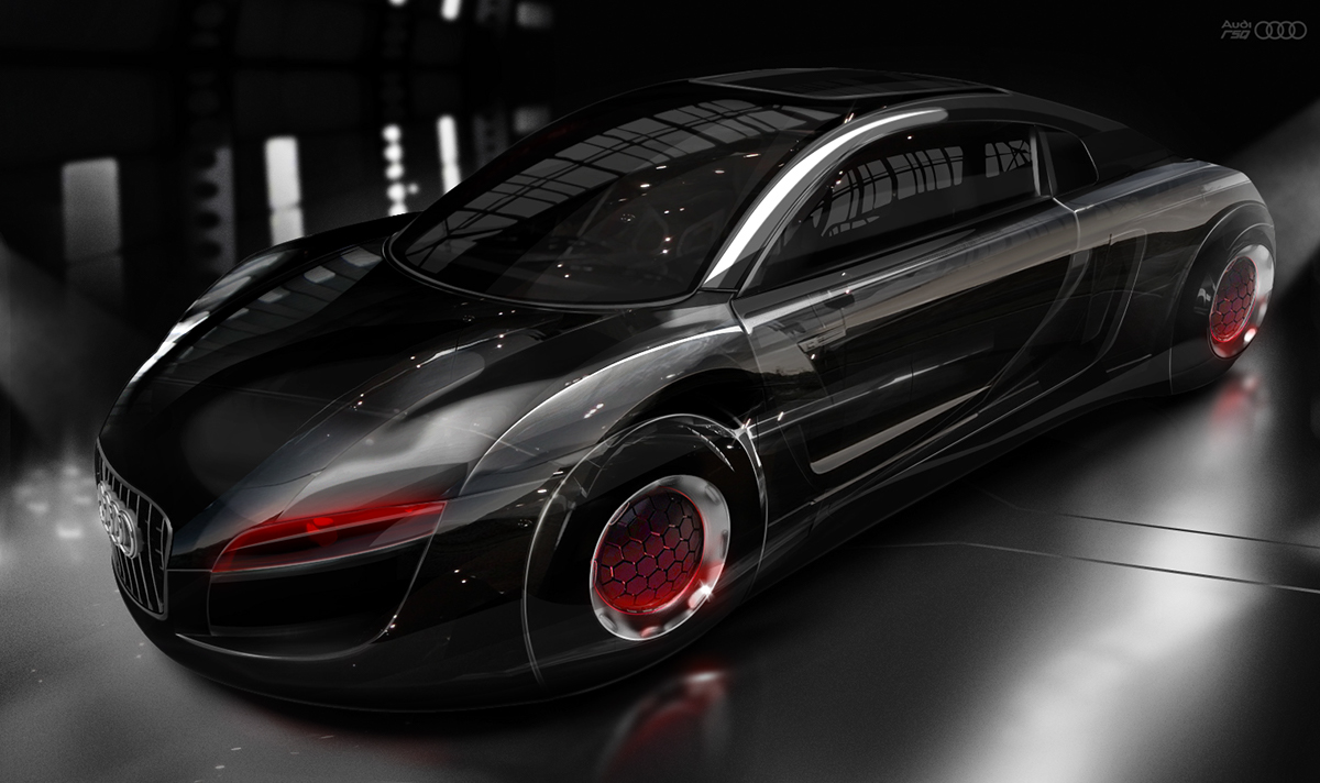 Audi car future cocept car Futuristic Car wheels chrome black
