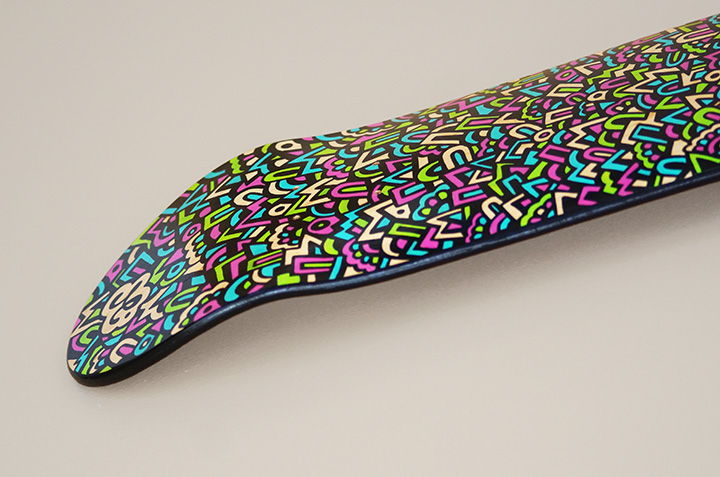 Skate deck skate skateboard Hand Painted pattern colorful acrylic cuba skate ARTWHINO blindwhino