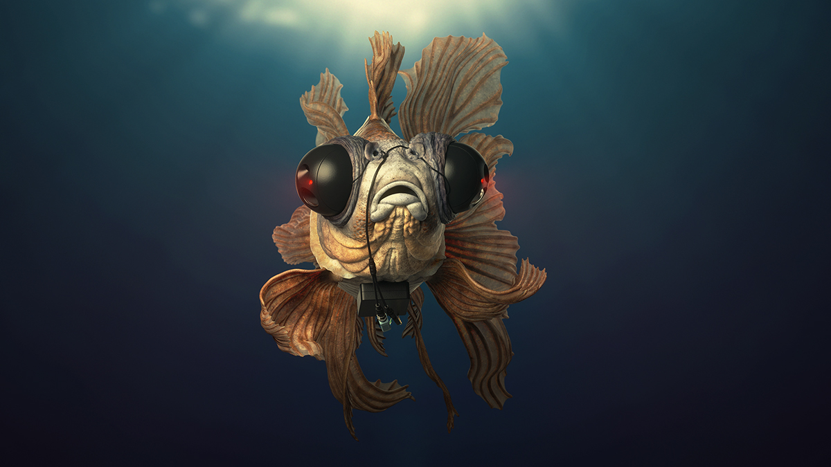 3D Zbrush Maya Mari arnold fish fish eye