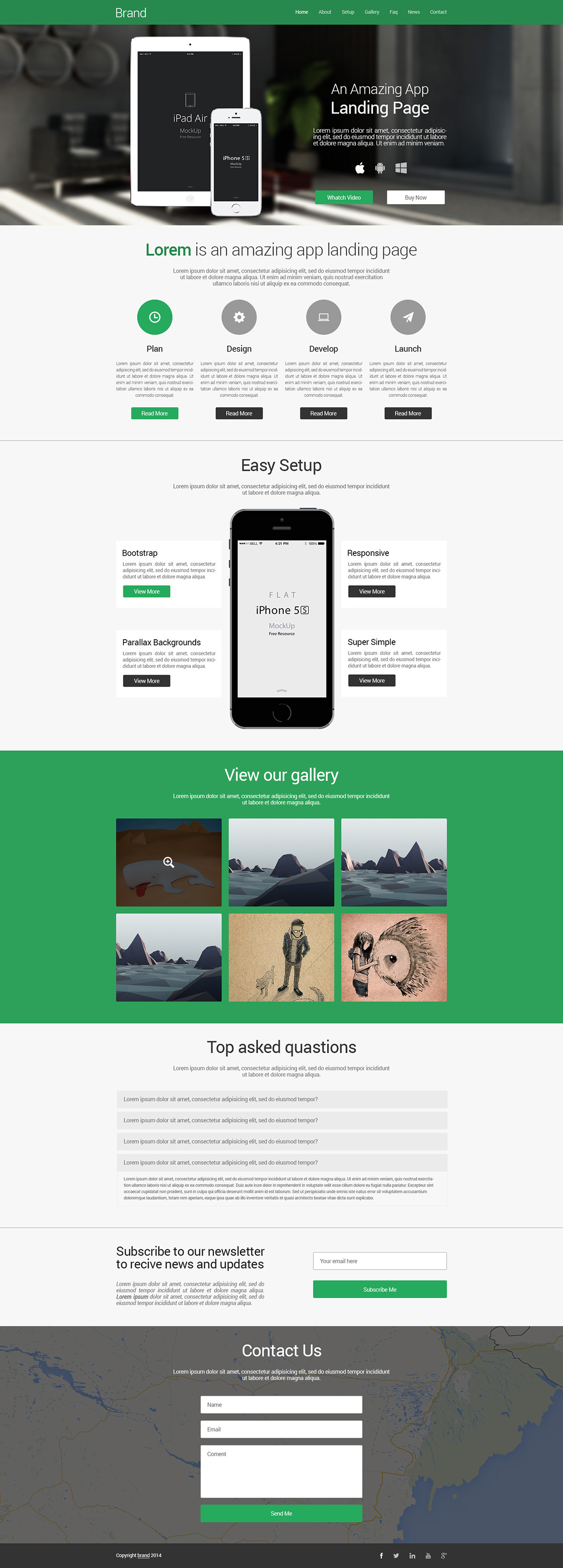 landing page One Page modern clean mobile design