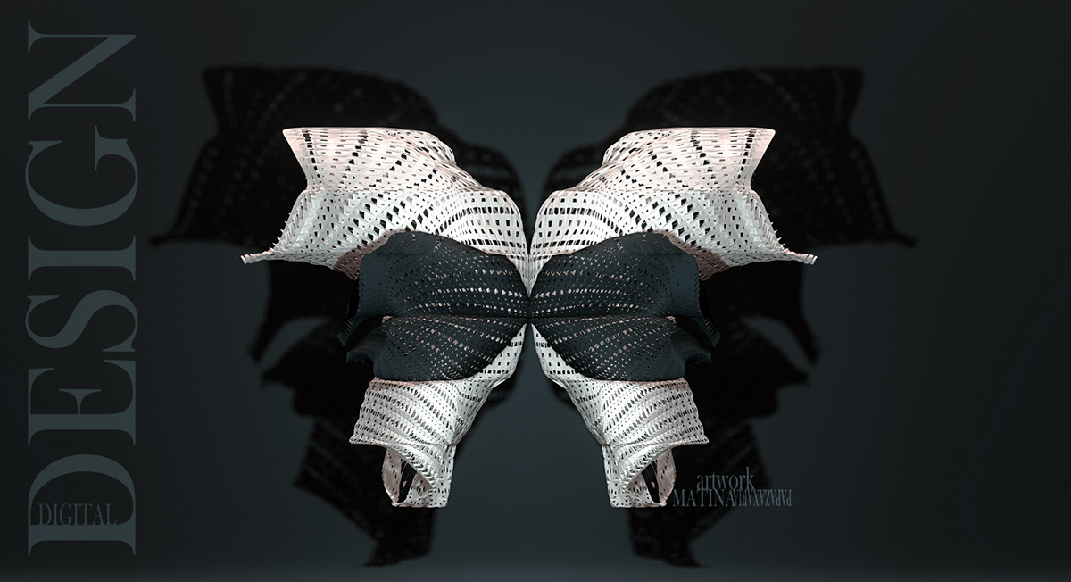 butterflies parametric butterflies crochet parametric forms 3d digital art fashion design design parametric matina papazaxaria 3d artwork