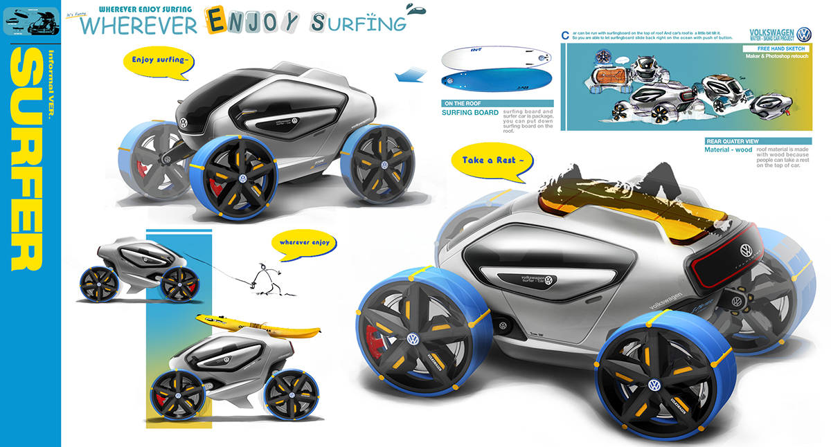 volkswagen surfercar car design car sketch concept car