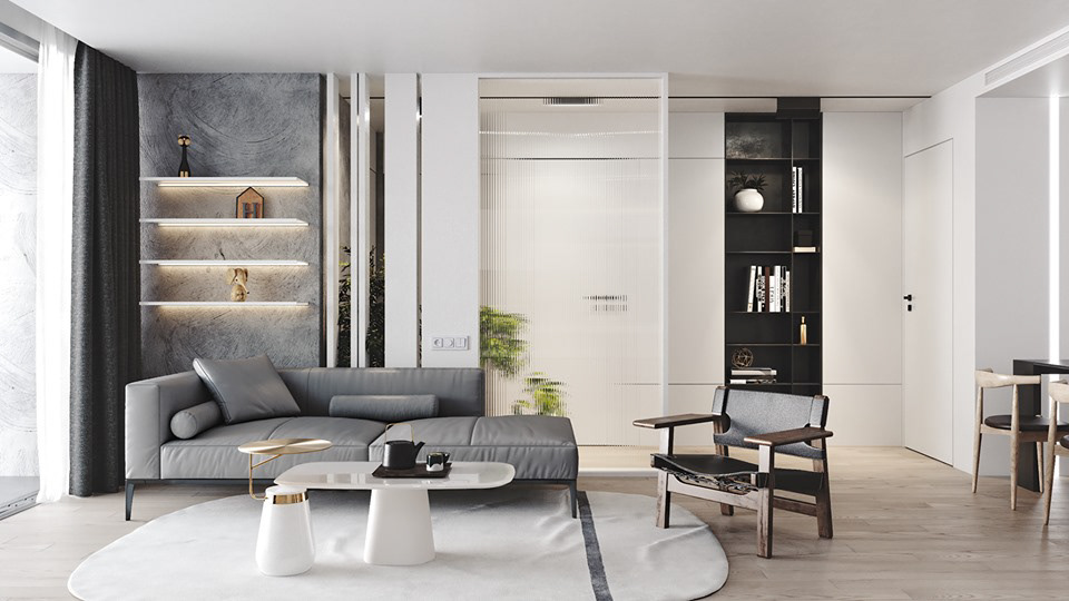 interior design  modern living room Render visualization 3ds max vray architecture