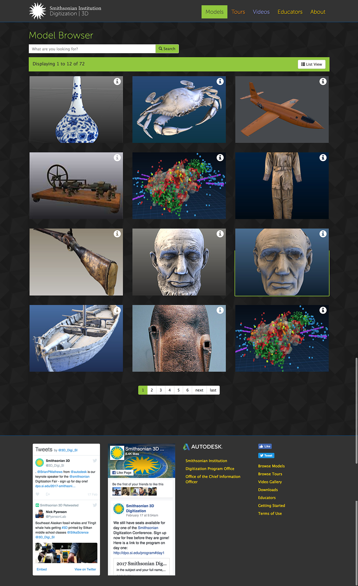 smithsonian 3D Web Design  Education vr Responsive mobile 3d printing Accessibility 508/WCAG 2.0 compliant