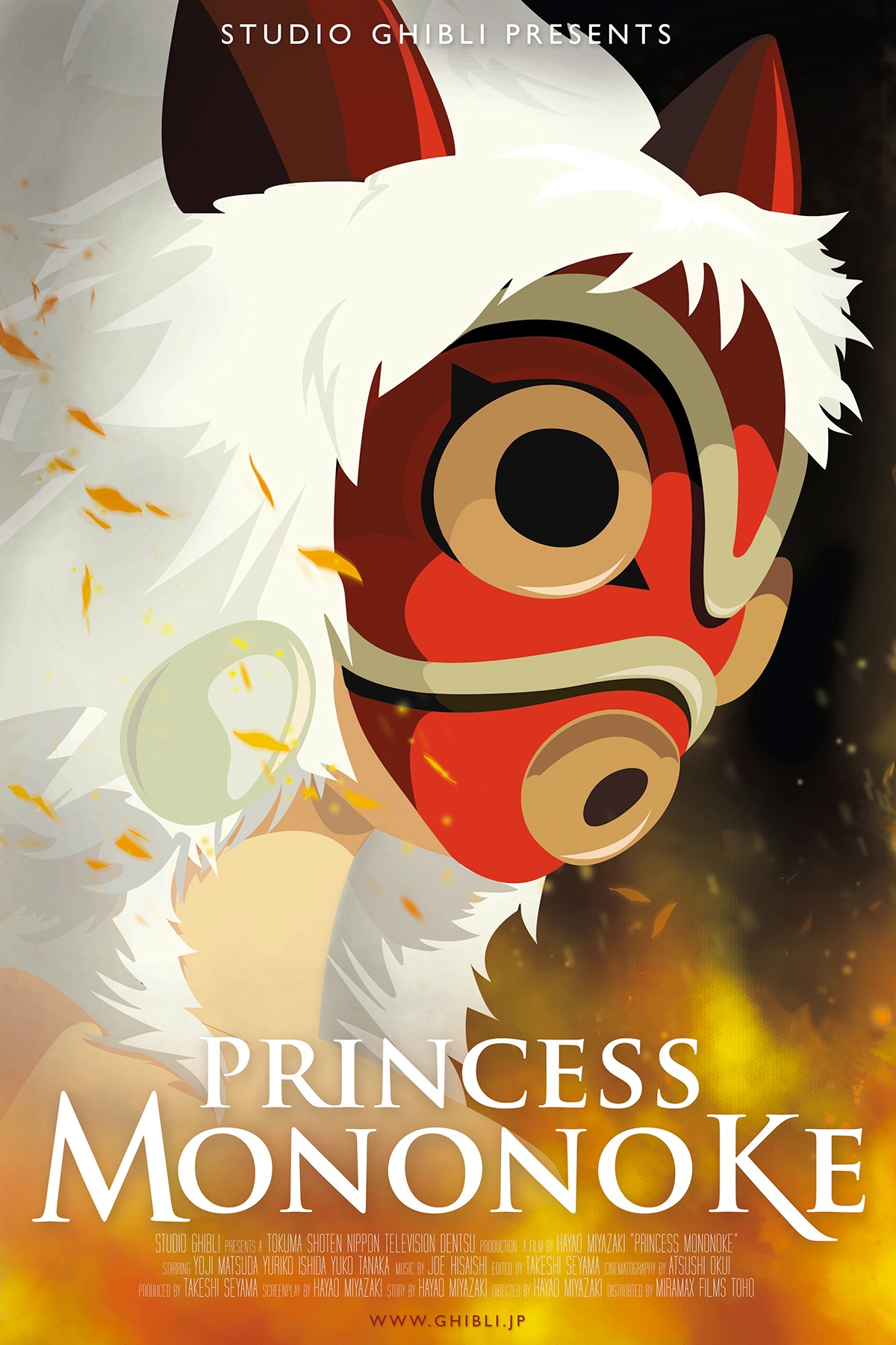 Studio Ghibli princess mononoke film poster design Hayao Miyazaki Fan Art