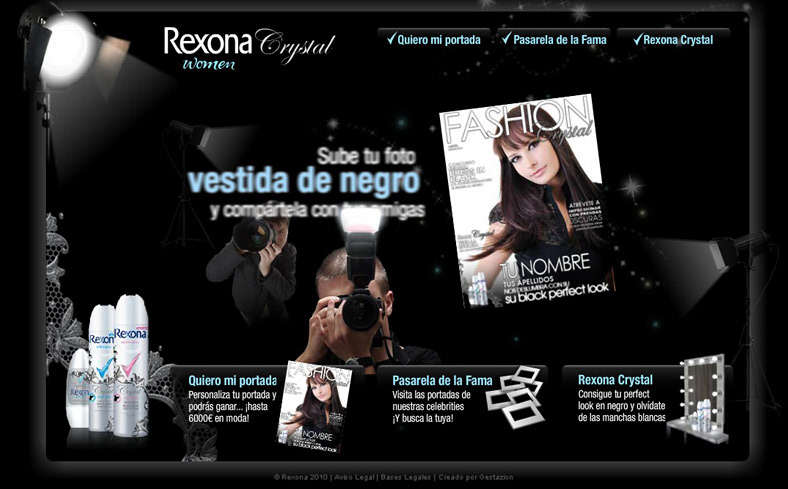 Rexona Woman Acción viral Concurso on line moda diseño de moda Portada Quiero mi portada Rexona Crystal