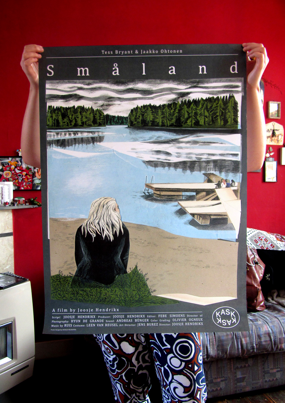 movie poster deisgn ILLUSTRATION  collage handrawn Småland Landscape