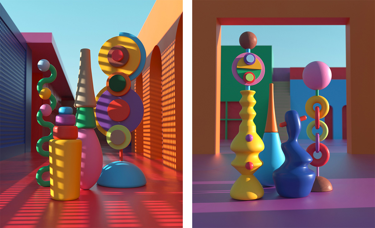 art 3D sculpture venezuela color lighting digital Parsimonian vessels Creativity