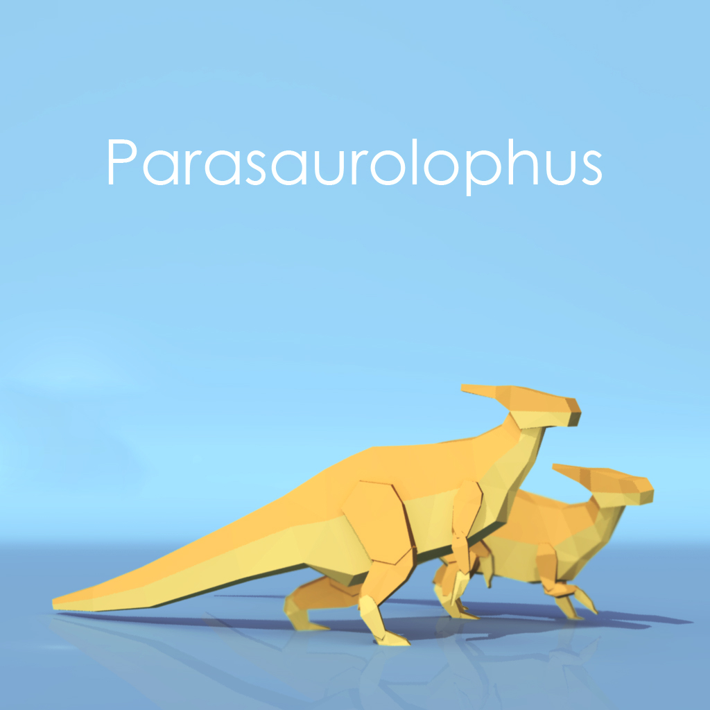 Low Poly Dinosaur jurassic paleoart origami  Pachycephalosaurus 3d printing