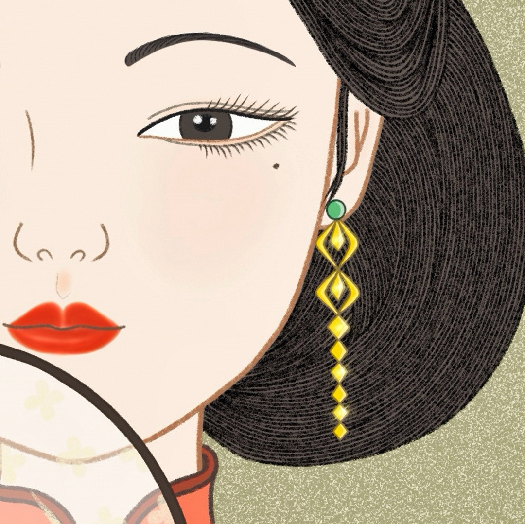 art chinese design ILLUSTRATION  illustrations Illustrator jewelry qipao traditional vintage