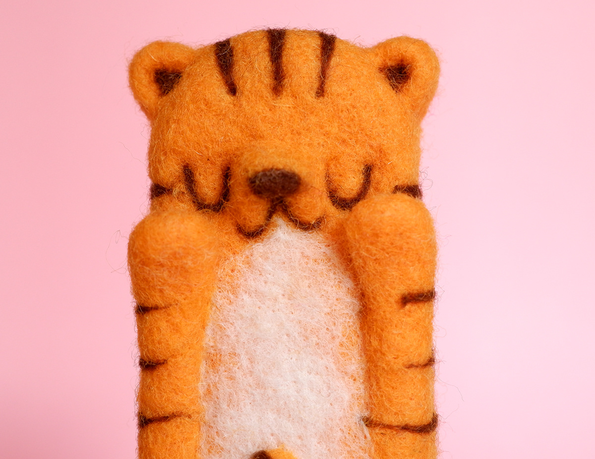 droolwool art toy felt wool sculpture fiber toy art needle felted art toy tiger art toy tiger designer toy tiger soft sculpture wool soft sculpture Year of the tiger 2022
