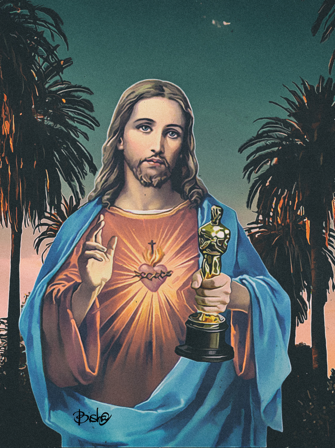 popart Oscars hollywood jesus americanpopculture streetart losangeles palms postpopreligion