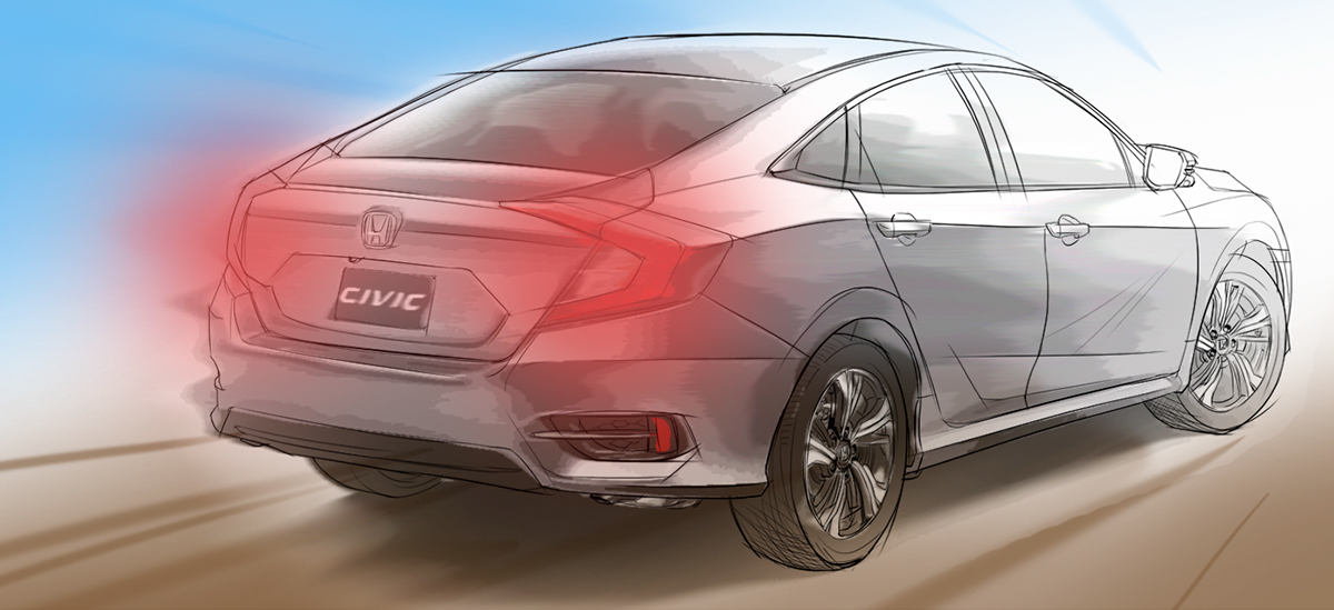 Honda Civic storyboard commercial digital color