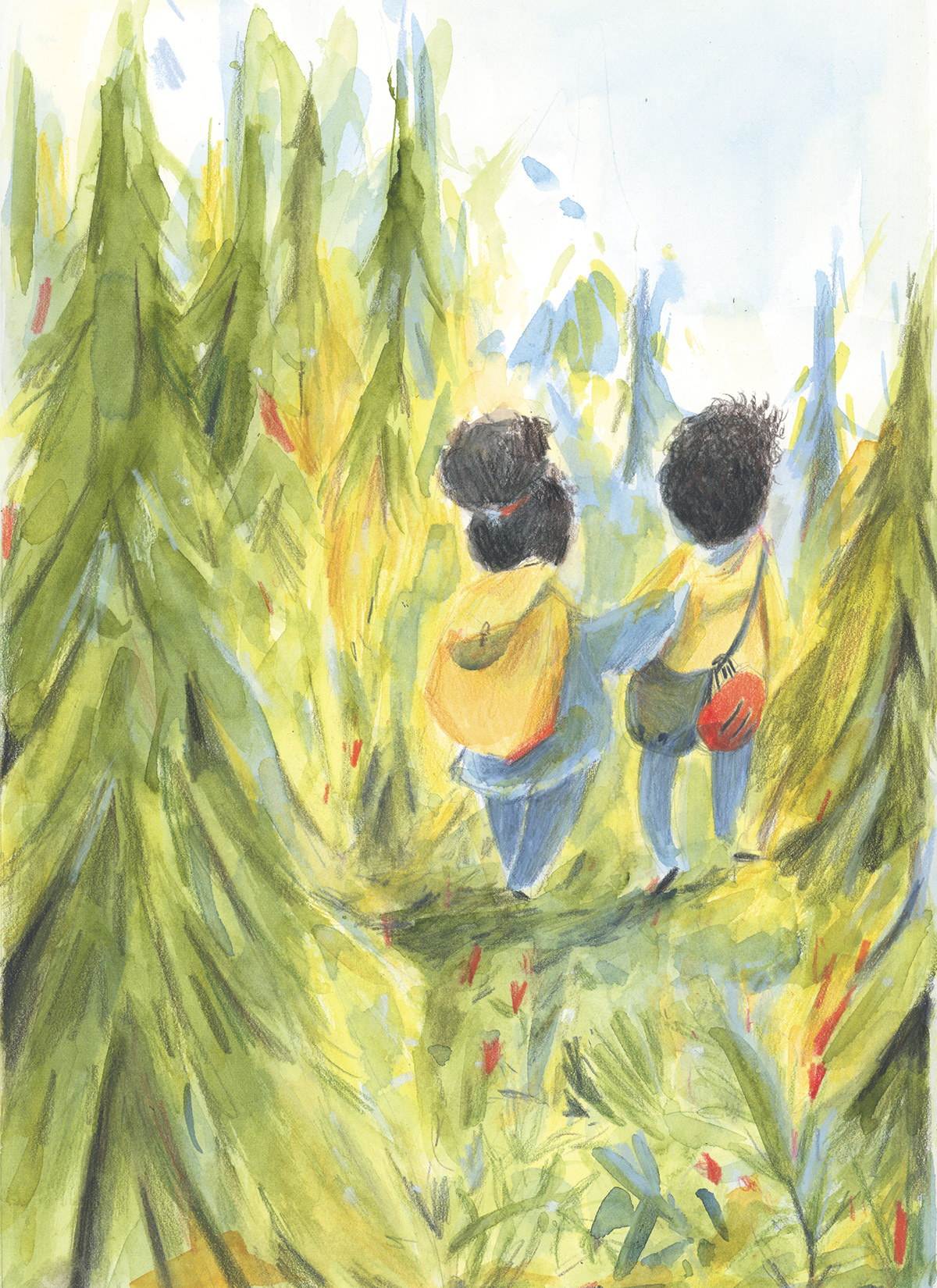 artwork children's book Drawing  forest green Love Nature summer water watercolor