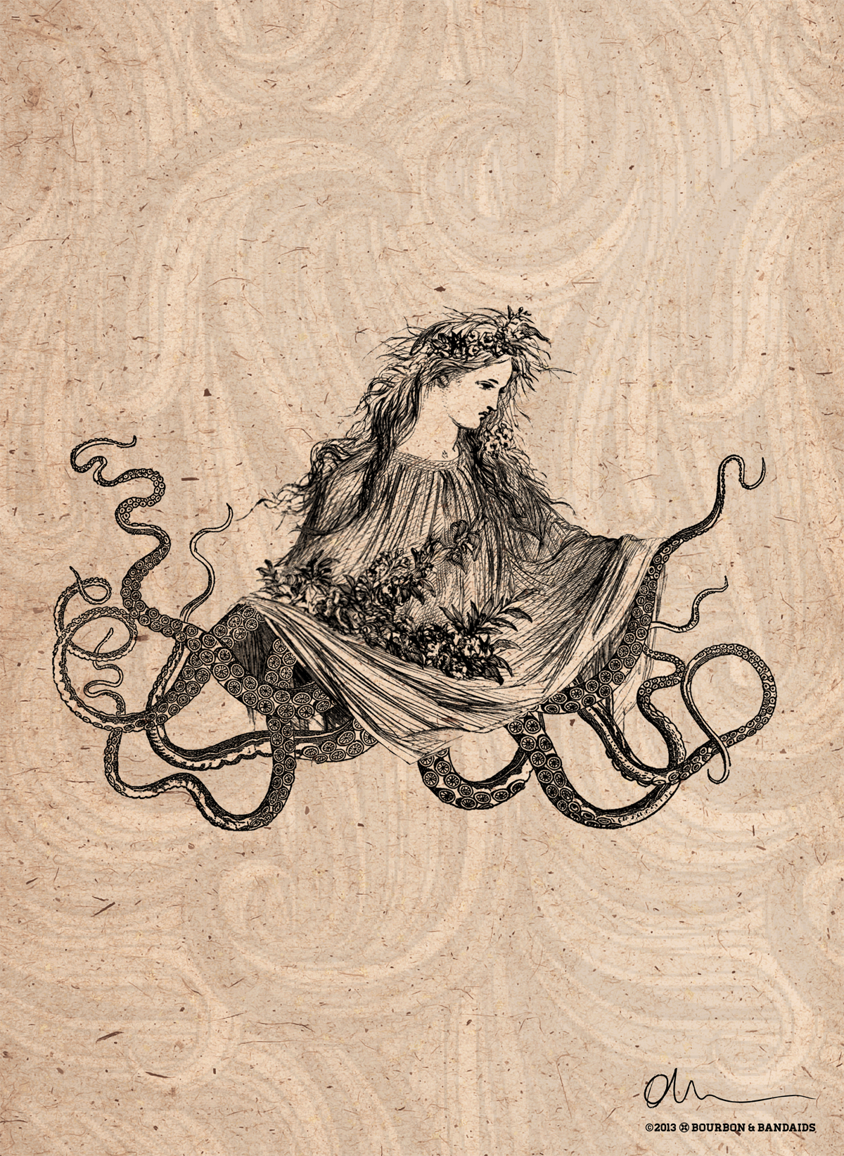 deer snake antlers animals urn skelleton skull octopus rabbit tortoise Lady bird engraving collage pattern