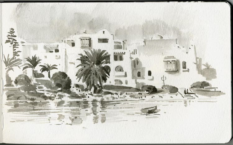 пленэр зарисовка рисунок живопись акварель Тунис путешествие art_bat moleskine