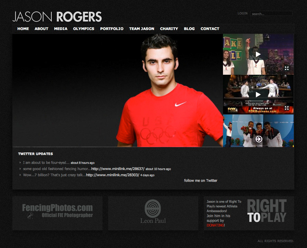 Website jason rogers olympic athlete cms Webdesign