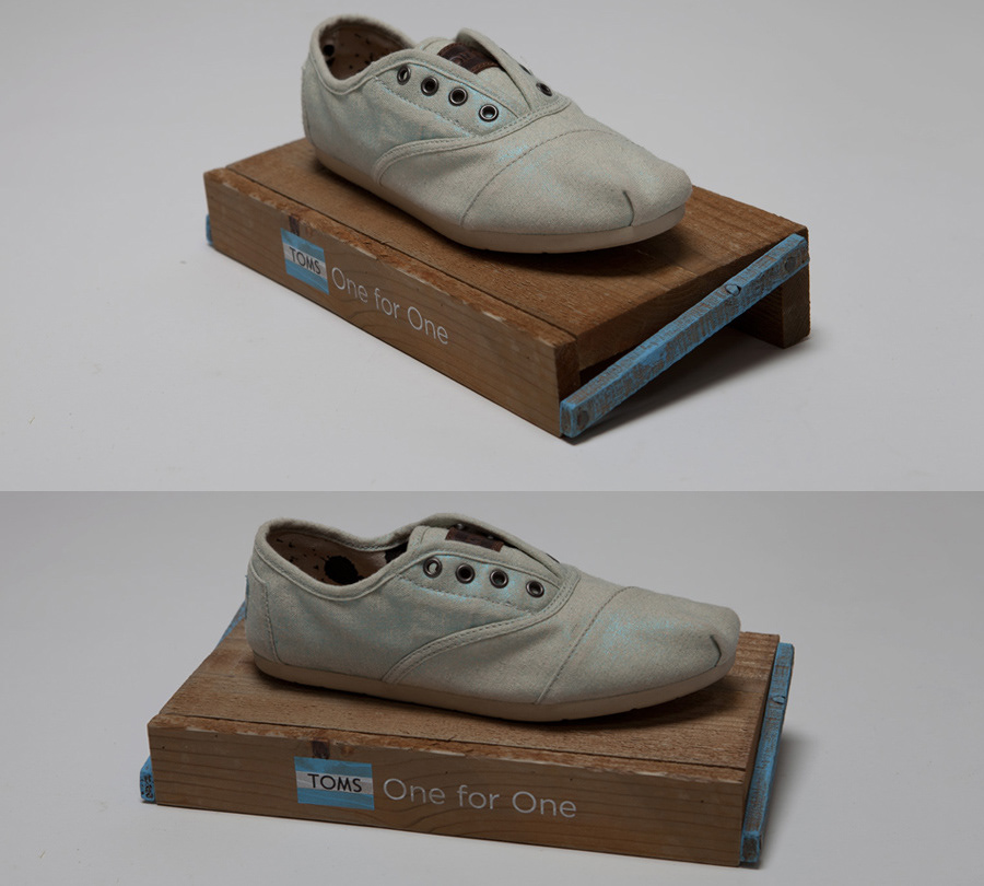 TOMS Shoes retail display wood working 