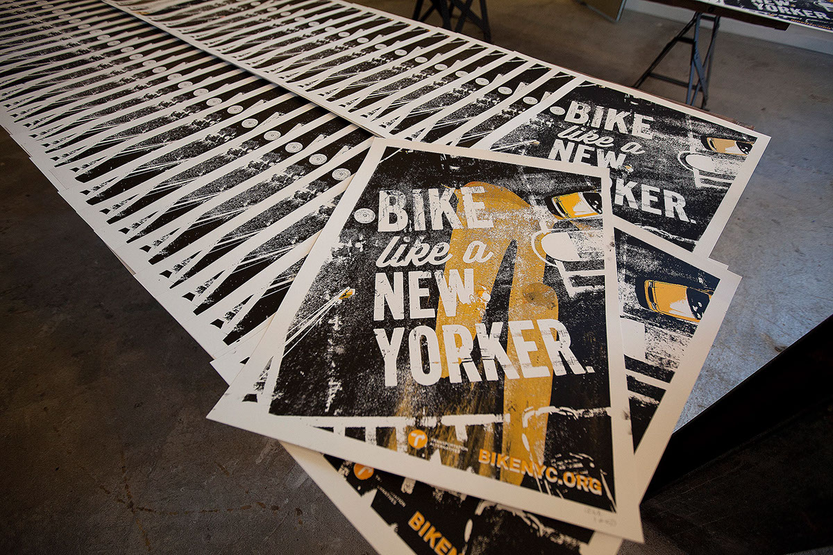 Bike  BIKE LIKE New York Cycling Bicycle design screen printing print making