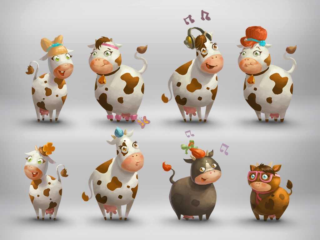 Nature visual developemnt concept art animals milk tv commercial cows trees plants outdoors Cheese farm farmer