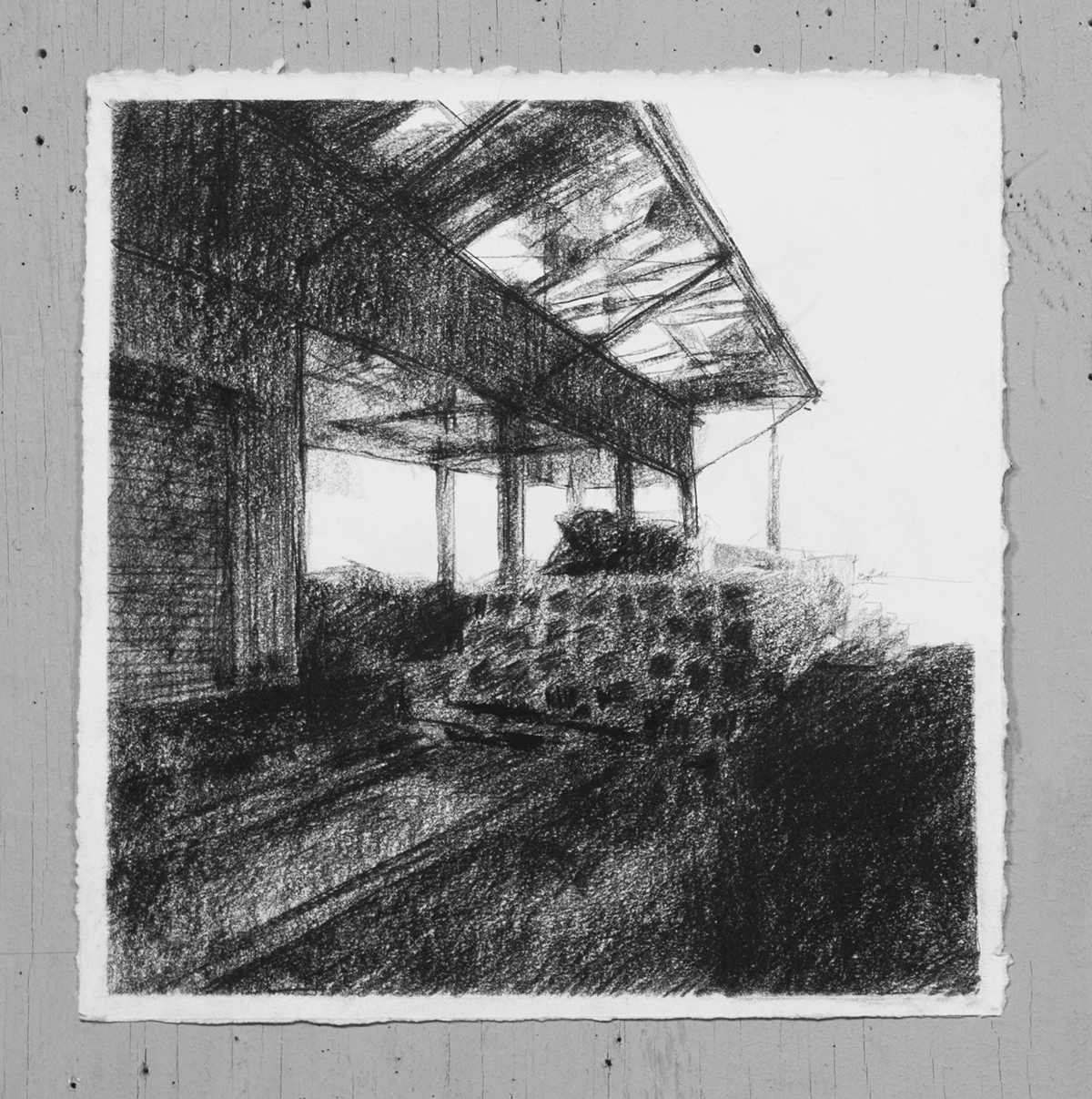 industrial ruin  observational drawing railroad Baltimore MICA