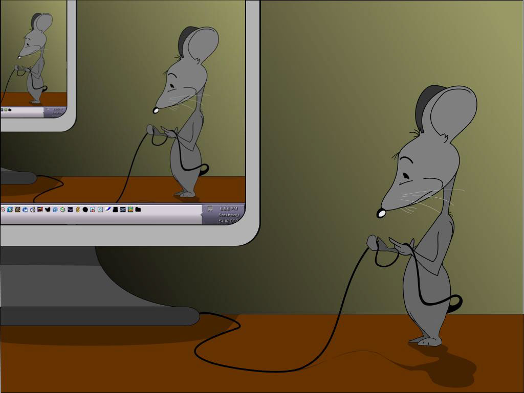 Computer mouse ILLUSTRATION  cartoon color monitor