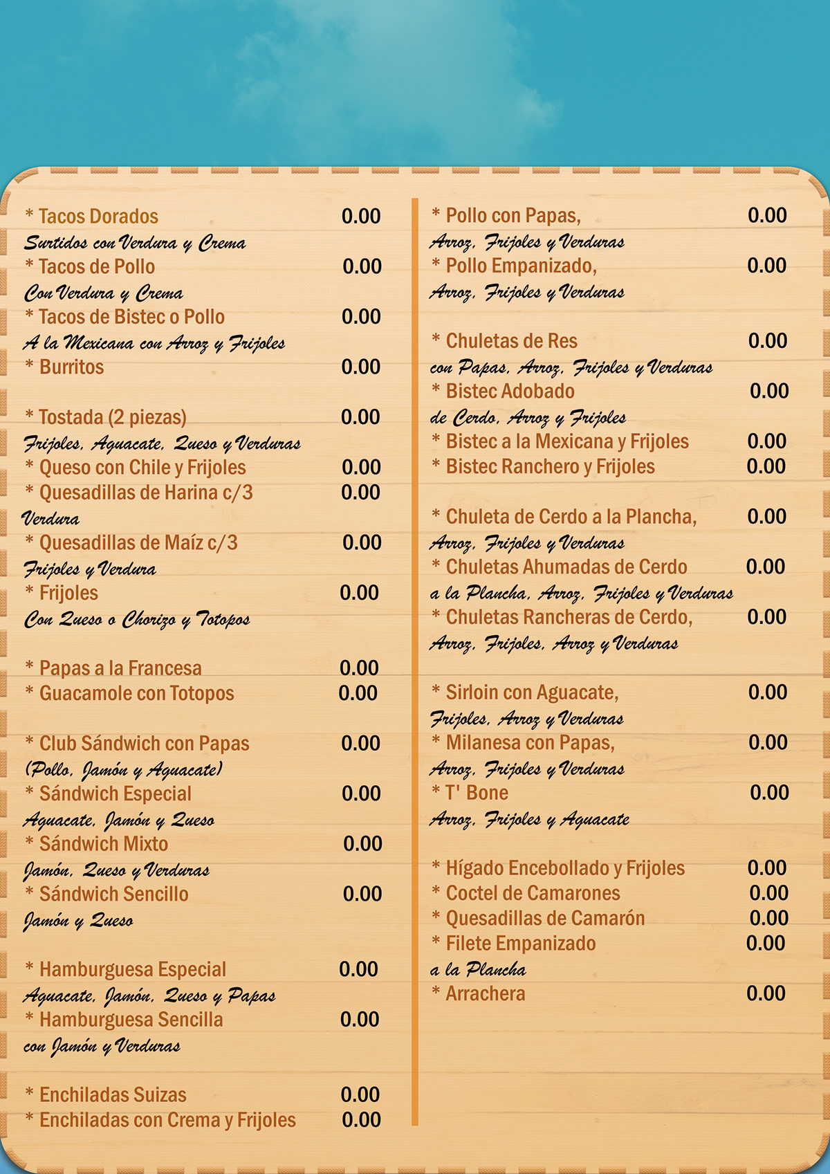 comercial comida Desierto diseño imagen impresion menu photoshop publicidad restaurant