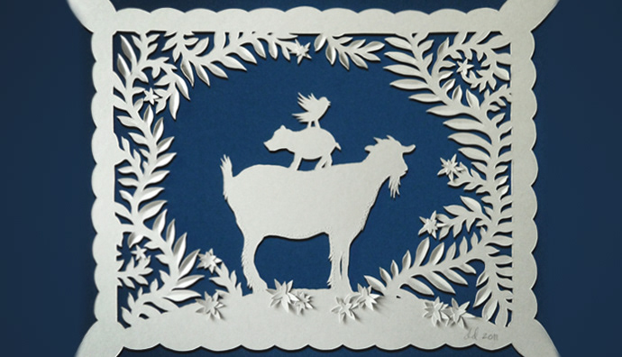 bird  pig  goat   cut   paper  cut-paper  intricate  x-acto  delicate  paper-cut  animals