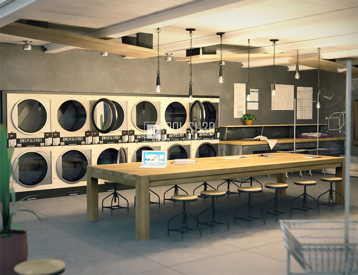 3D 3dart daz3d Interior Iray laundromat Urban